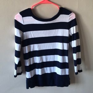 Gap 1/4 sleeve shirt navy and white stripes